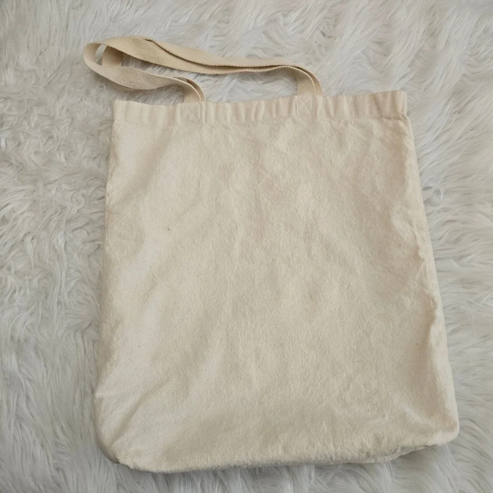 Del Sol Canvas Tote‎ Bag Cream Cotton Tropical Wave Hibiscus Beach Shopper